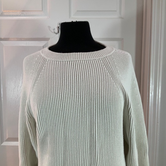 J. Crew White Crew Ribbed Knit Sweater Size XL - Picture 5 of 8